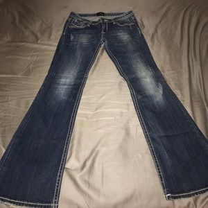 Express Distressed Boot Cut Jeans